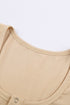 U Neck Button Knit Long Sleeve Top